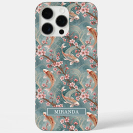 Japanse Sakura Koi Vis Patroon Monogram iPhone 16 Pro Max Hoesje