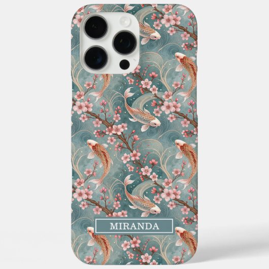 Japanse Sakura Koi Vis Patroon Monogram Case-Mate iPhone Case (Achterkant)