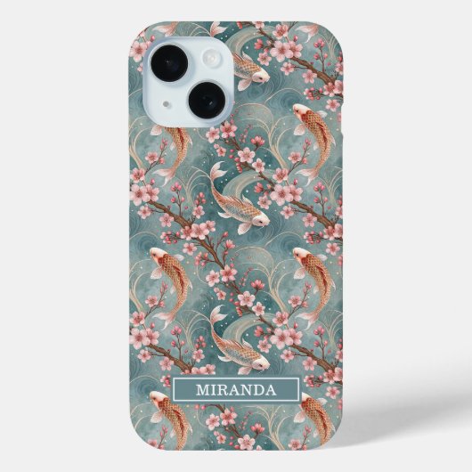 Japanse Sakura Koi Vis Patroon Monogram Case-Mate iPhone Case (Achterkant)
