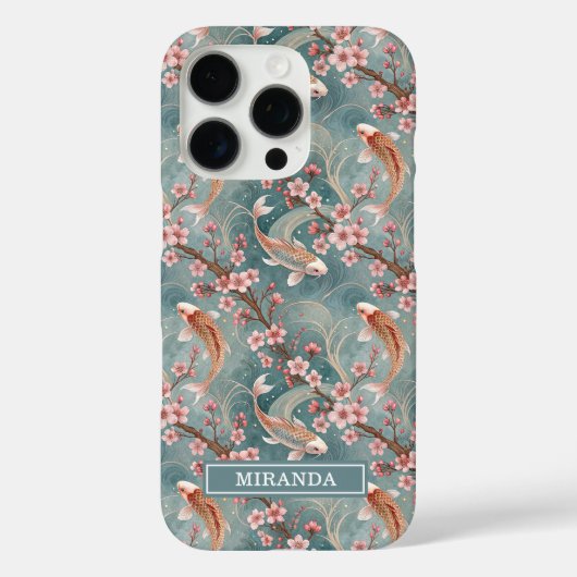 Japanse Sakura Koi Vis Patroon Monogram Case-Mate iPhone Case (Achterkant)