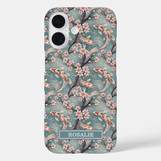 Japanse Sakura Koi Vis Print Monogram Case-Mate iPhone Case (Achterkant)