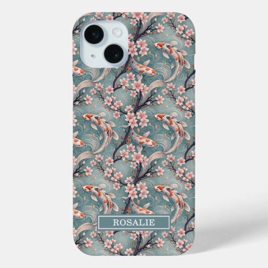 Japanse Sakura Koi Vis Print Monogram Case-Mate iPhone Case (Achterkant)