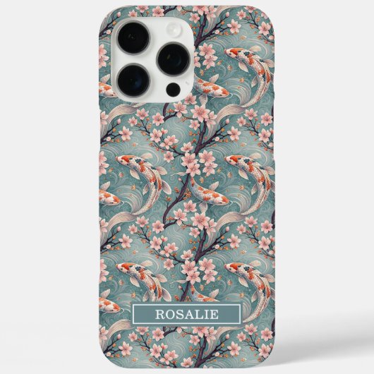 Japanse Sakura Koi Vis Print Monogram Case-Mate iPhone Case (Achterkant)