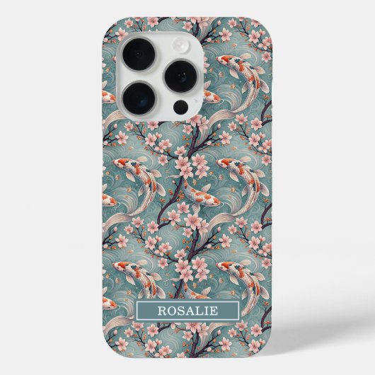 Japanse Sakura Koi Vis Print Monogram Case-Mate iPhone Case (Achterkant)
