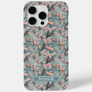 Japanse Sakura Koi Vis Print Monogram Hoesje- iPhone 15 Pro Max Hoesje