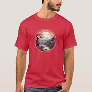 Japanse Sakura landschap Ukiyo-e stijl T-shirt