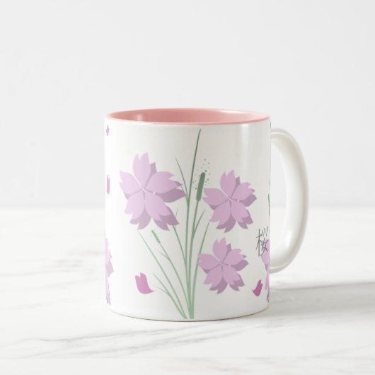 Japanse Sakura-Mok Tweekleurige Koffiemok (Voorkant rechts)