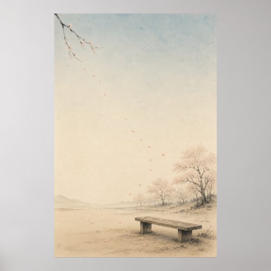 Japanse Sakura Pad Japandi Muur Kunst Poster (Voorkant)