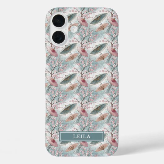 Japanse Sakura Paraplu Motief met Monogram Case-Mate iPhone Case (Achterkant)