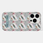 Japanse Sakura Paraplu Motief met Monogram Case-Mate iPhone Case (Achterkant (horizontaal))