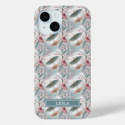 Japanse Sakura Paraplu Motief Monogram Case-Mate iPhone Case (Achterkant)