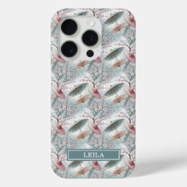 Japanse Sakura Paraplu Patroon Monogram iPhone 15 Pro Case