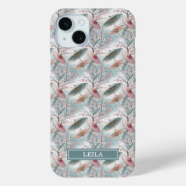 Japanse Sakura Paraplu Patroon Monogram iPhone 15 Mini Hoesje