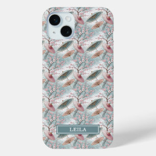 Japanse Sakura Paraplu Patroon Monogram iPhone 15 Mini Hoesje