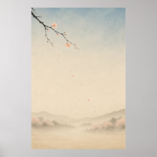 Japanse Sakura Rivier Japandi Muur Kunst Poster
