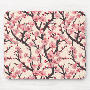 Japanse Sakura Roze Bloesem Donkere Tak Crème Muismat