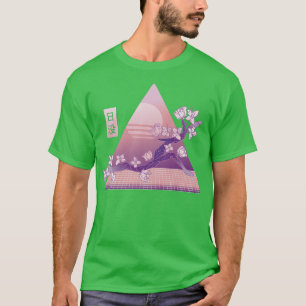 Japanse Sakura roze ventilator 80s Vaporwave Cherr T-shirt