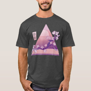 Japanse Sakura roze ventilator 80s Vaporwave Cherr T-shirt