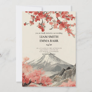 Japanse Sakura Trouwkaart Uitnodiging