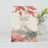 Japanse Sakura Trouwkaart Uitnodiging (Staand voorkant)