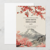 Japanse Sakura Trouwkaart Uitnodiging (Voorkant / Achterkant)