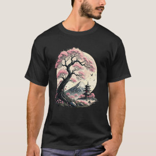 Japanse Sakura Tuin Geisha Fuji Berg Kersenbloesem T-shirt