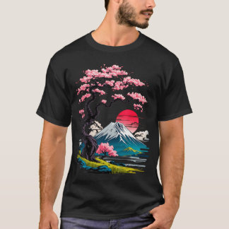 Japanse Sakura Tuin Geisha Mount Fuji Kersenbloese T-shirt