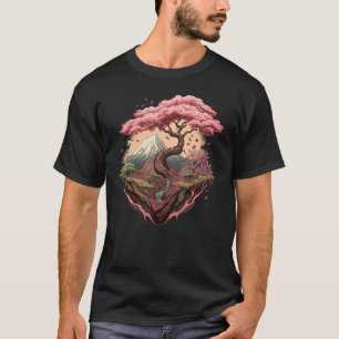 Japanse Sakura Tuin Geisha Mount Fuji Kersenbloese T-shirt