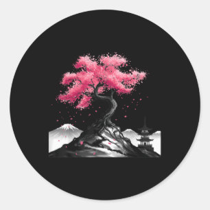 Japanse Sakura Tuin Japan Mount Fuji Cherry Blo Ronde Sticker