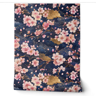 Japanse Sakura Watercolor Patroon | Elegante Kers Behang