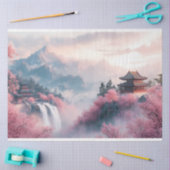 Japanse Sakurabloesems en Tempels Tissuepapier (Craft)