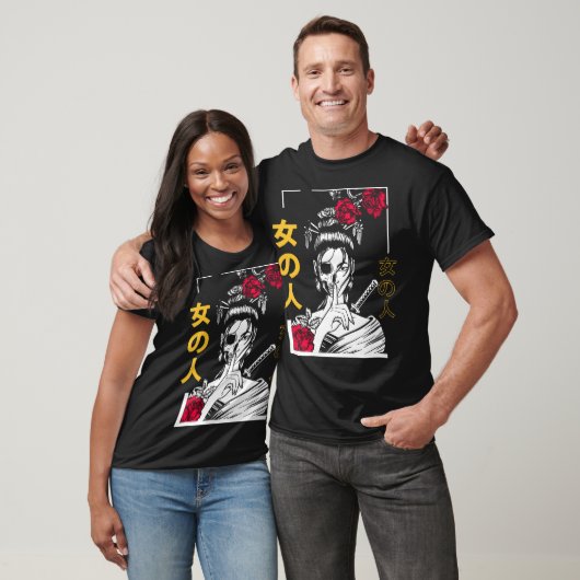 Japanse Samoerai Bloemenstrijder Geisha Vrouw Toky T-shirt (Unisex)