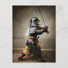 Japanse samoerai in pantser met Katana Briefkaart