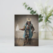 Japanse samoerai in pantsercommandant briefkaart (Staand voorkant)