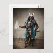 Japanse samoerai in pantsercommandant briefkaart (Voorkant / Achterkant)