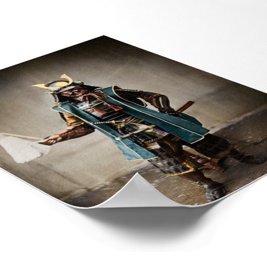 Japanse samoerai in pantsercommandant poster (Hoek)