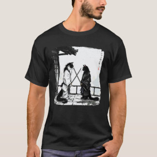 Japanse samoerai katten vechten vintage ukiyo-e oo t-shirt