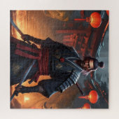 Japanse samoerai klaar voor oorlog puzzel (Horizontaal)