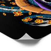 Japanse samoerai krijger en draak poster (Hoek)