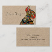 Japanse samoerai krijger met zwaardkraft visitekaartje (Voorkant / Achterkant)