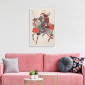 Japanse samoerai krijger op paard Print Canvas Kun (Insitu (Woonkamer))