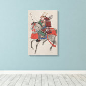 Japanse samoerai krijger op paard Print Canvas Kun (Insitu (Houten vloer))