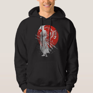 Japanse Samoerai Krijger Retro Japan Kalligrafie f Hoodie