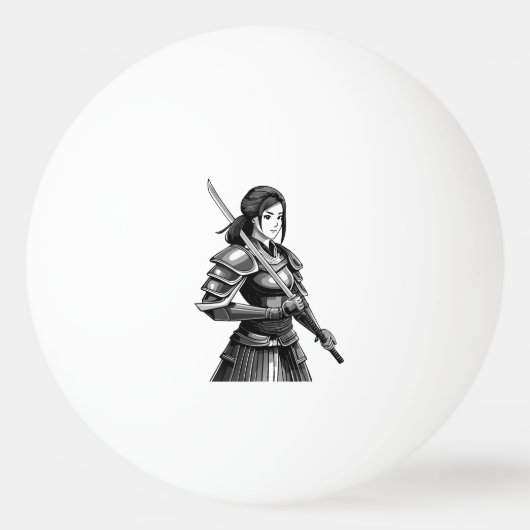 Japanse samoerai krijger - vrouw pingpongbal (Voorkant)
