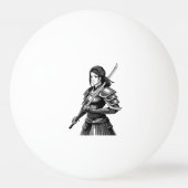 Japanse samoerai krijger - vrouw pingpongbal (Achterkant)