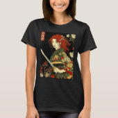 Japanse samoerai kunst Ierse vrouw met Katana zwaa T-shirt (Voorkant)