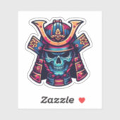 Japanse samoerai schedel sticker (Vel)