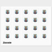 Japanse samoerai vierkante sticker (Vel)