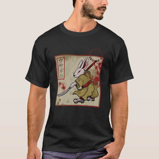 Japanse Samurai Bushido Rabbit Warrior  Ol T-shirt (Voorkant)
