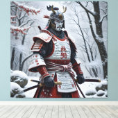 Japanse Samurai canvasprint Canvas Afdruk (Insitu (Houten vloer))